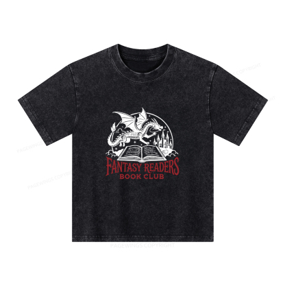Pagewings Fantasy Readers Book Club Unisex Kids Washed T-shirt