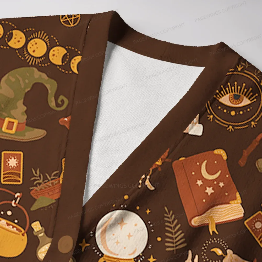 Pagewings Cozy Books And Tea Unisex Ugly Cardigan Sweaters