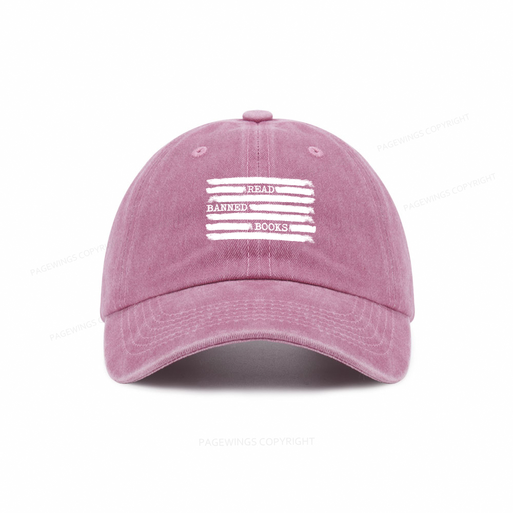 Pagewings Read Banned Books Bookworm Librarian Washed Cap