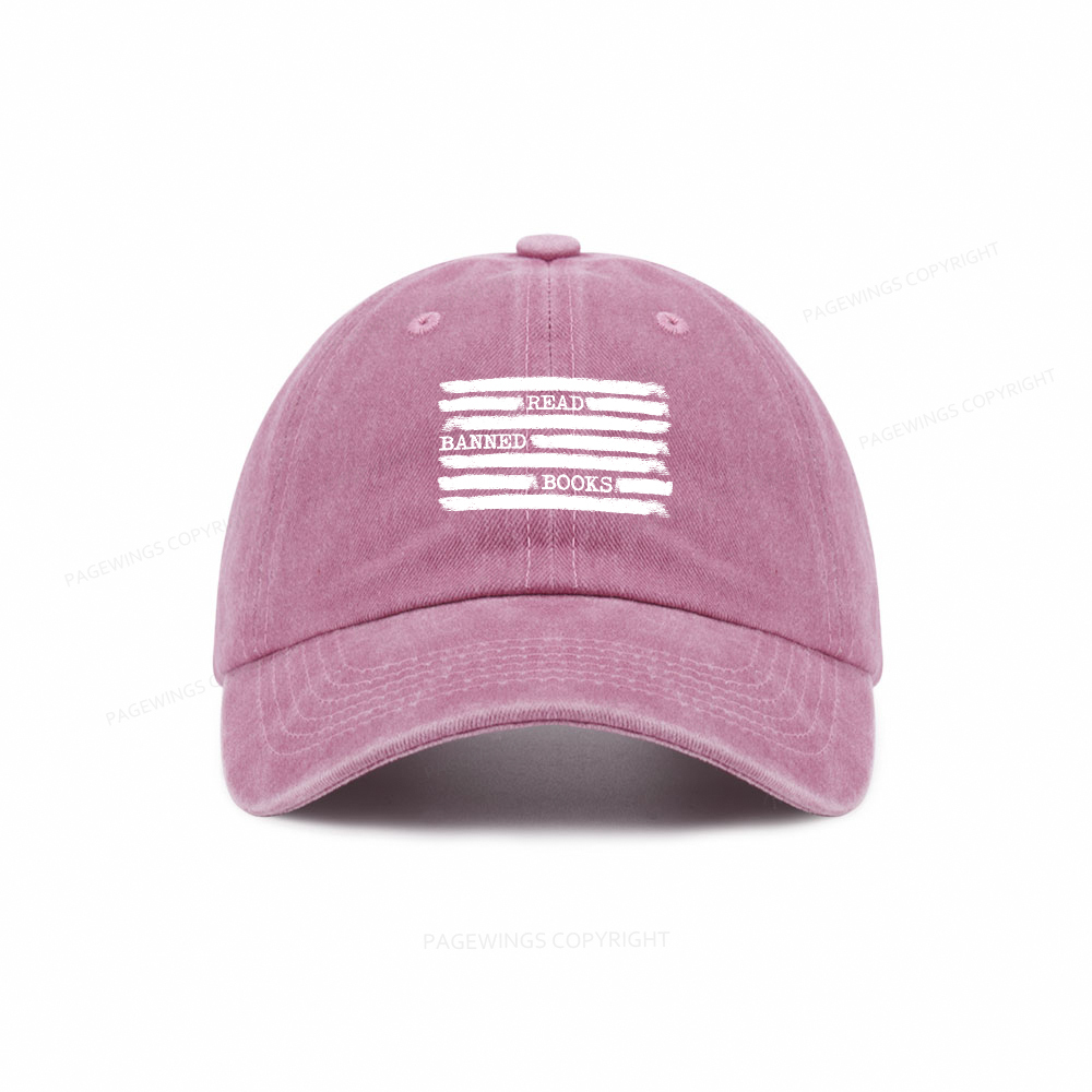 Pagewings Read Banned Books Bookworm Librarian Washed Cap