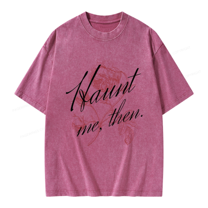 Pagewings Haunt Me Unisex Washed T-shirt