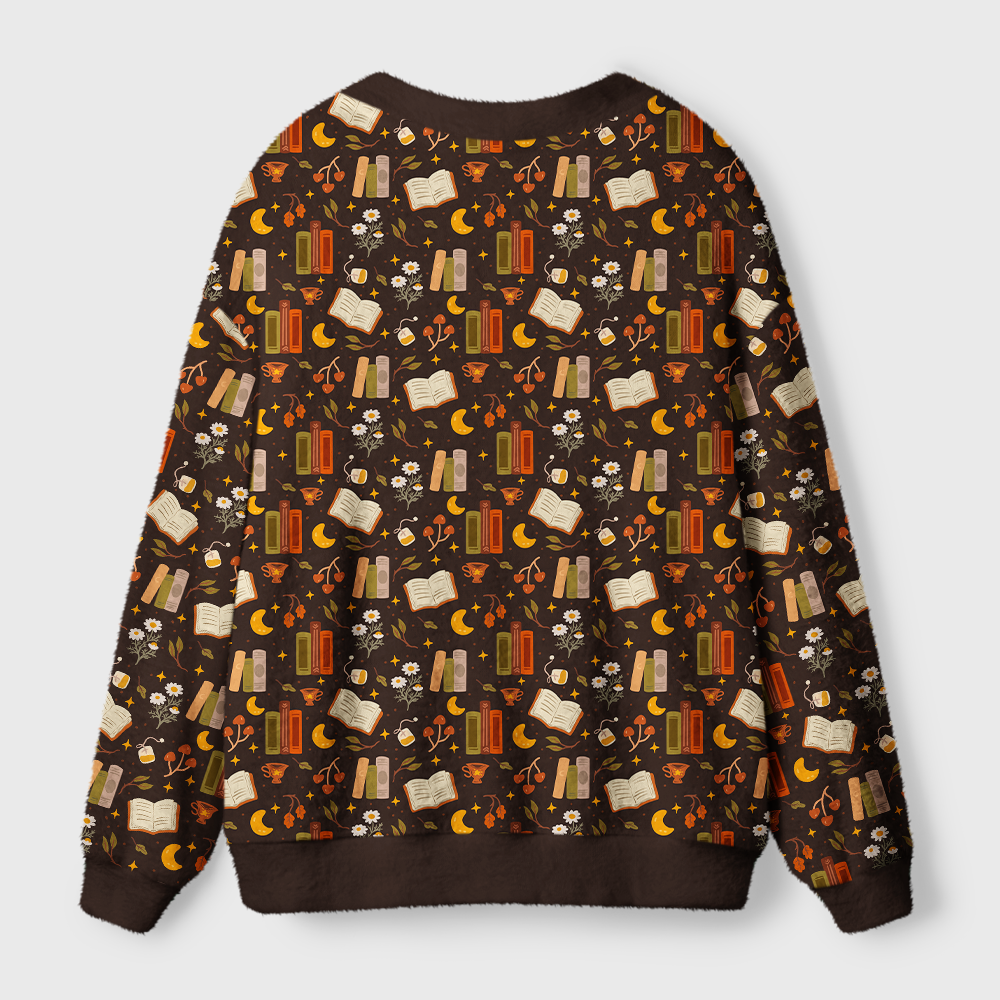Pagewings Cozy Autumn Reading Light Knit Unisex Cardigan Sweaters