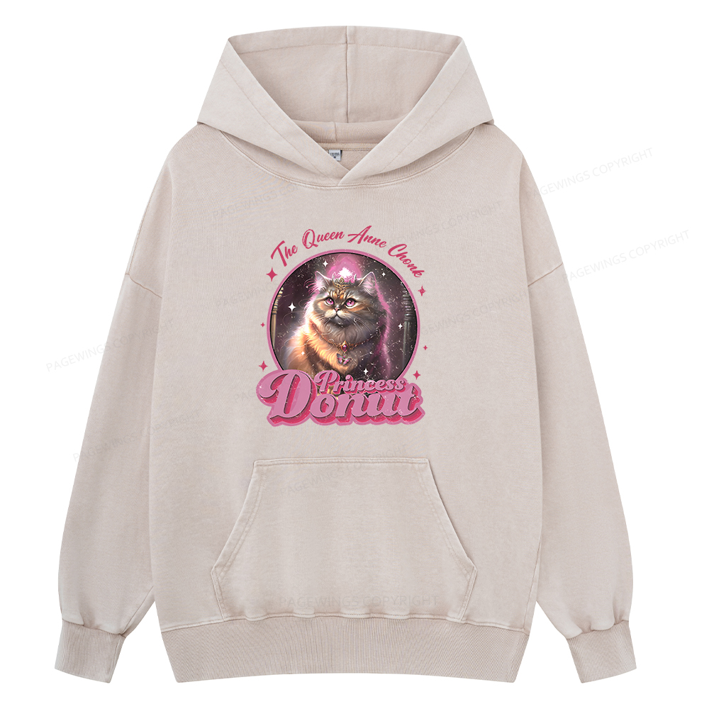 Pagewing Princess Donut Unisex Washed Hoodie