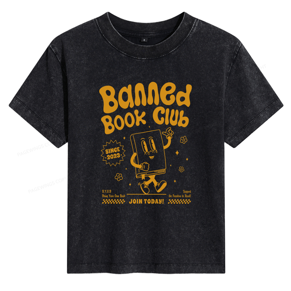 Pagewings Banned Book Club Women's Washed T-shirt