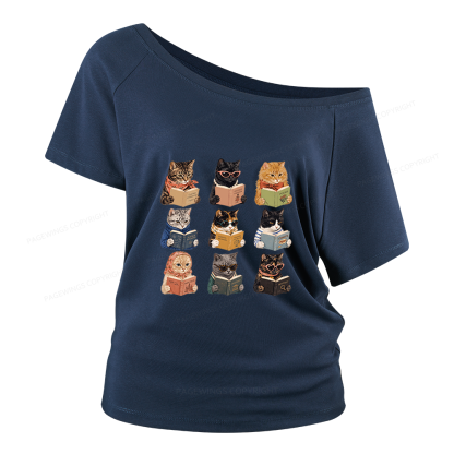 Pagewings Fashion Book Lover Women Off Shoulder T-shirts