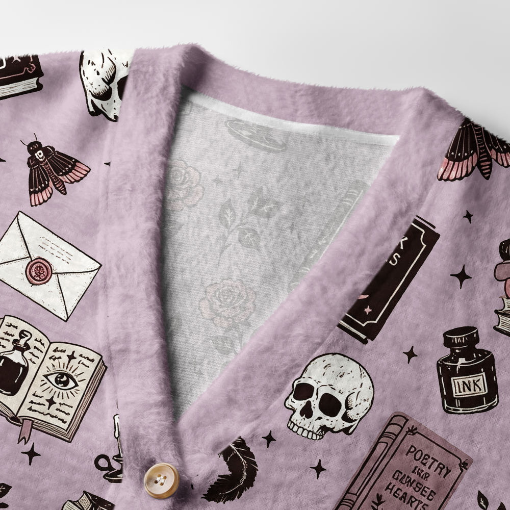 Pagewings Dark Romance Light Knit Unisex Cardigan Sweaters