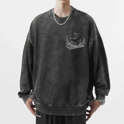 Pagewings Comfort Colors Read Books Be Kind Stay Weird Unisex Washed Sweatshirt