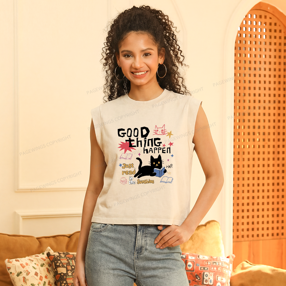 Pagewings Good Thing Happen Women's Washed Tank Top