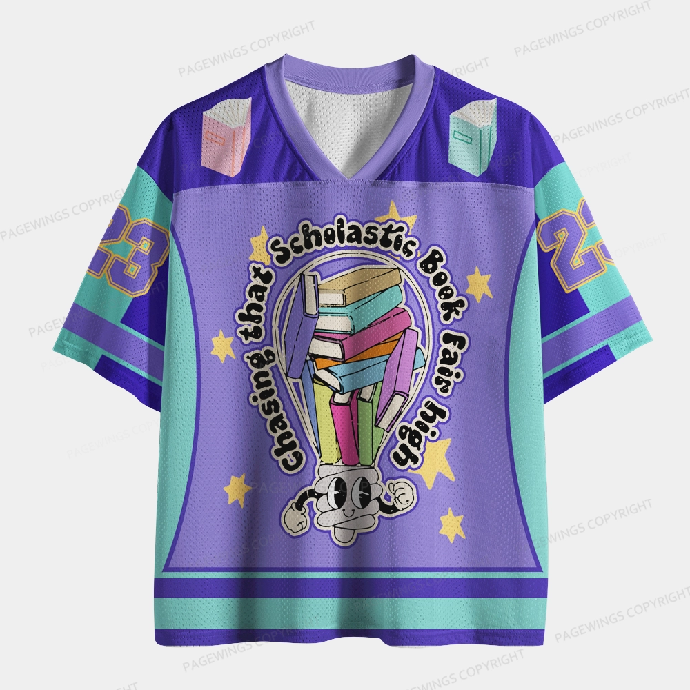 Pagewings Chasing That Scholastic Book Fair High Unisex Mesh Jersey