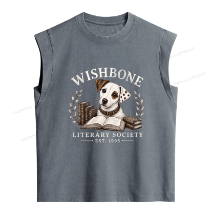 Pagewings Literary Society Women's Washed Tank Top