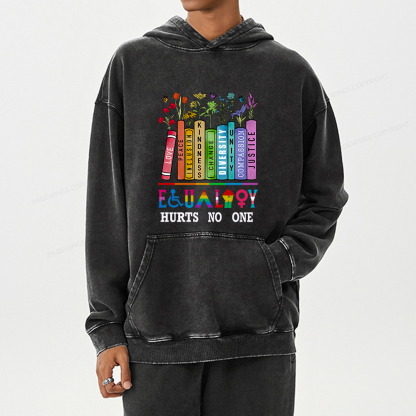 Pagewings Equality Hurts No One Unisex Washed Hoodie