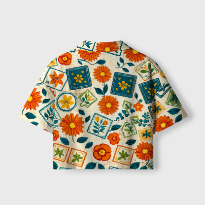 Pagewings Floral Book Women's Camp Shirt