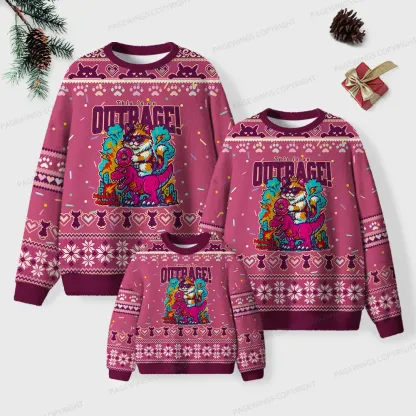Pagewings This Is An Outrage Unisex Ugly Knit Sweatshirt