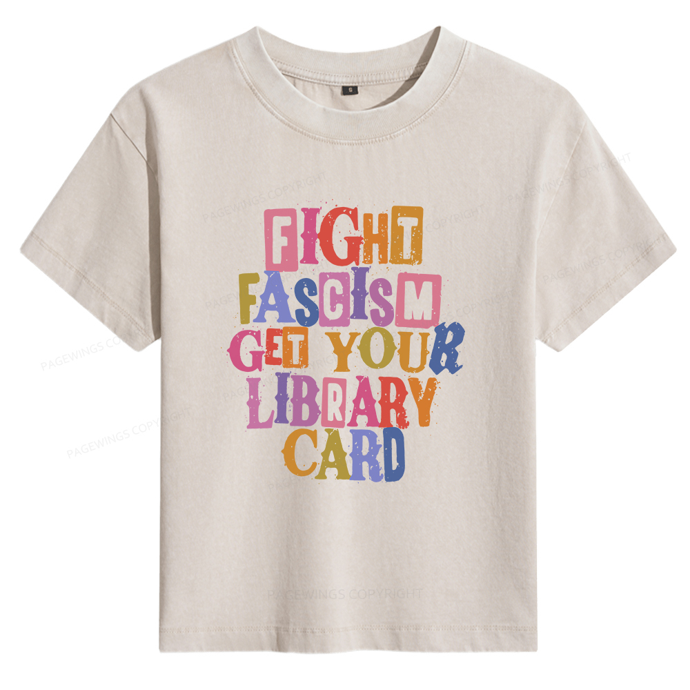 Pagewings Get Your Library Card Women's Washed T-shirt