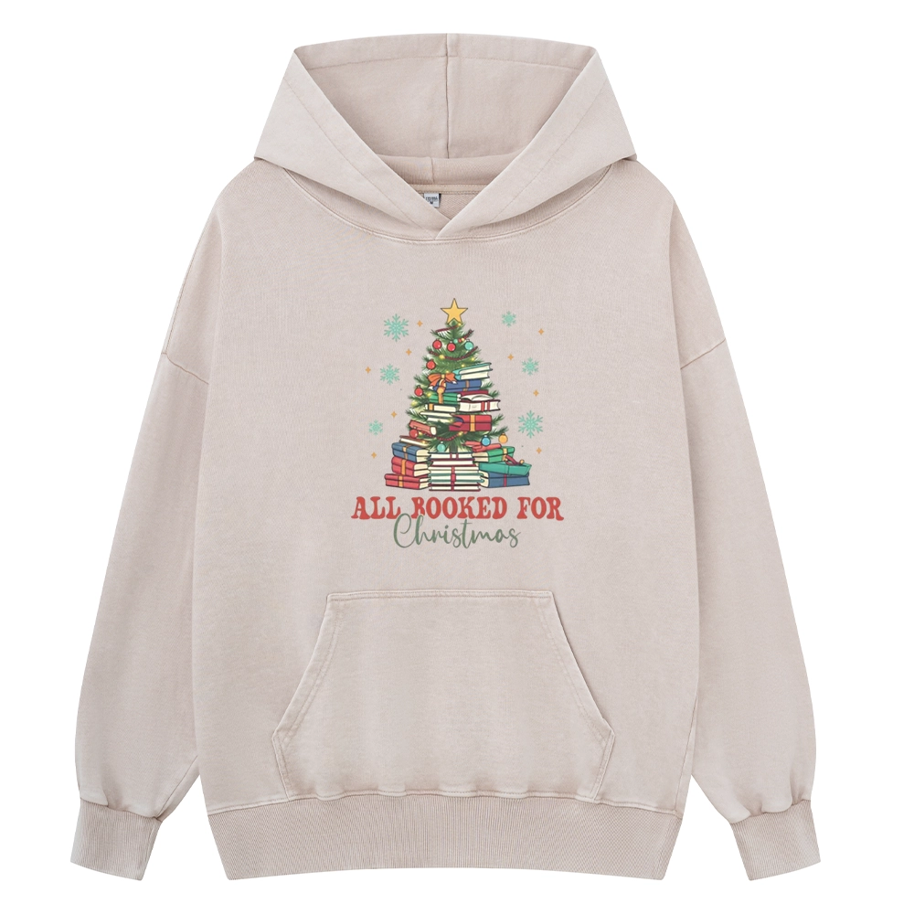 Pagewings All Booked for Christmas Unisex Washed Hoodie