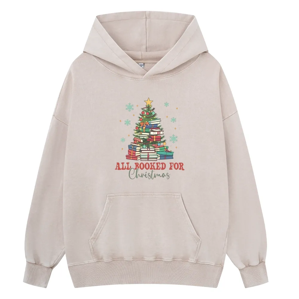 Pagewings All Booked for Christmas Unisex Washed Hoodie