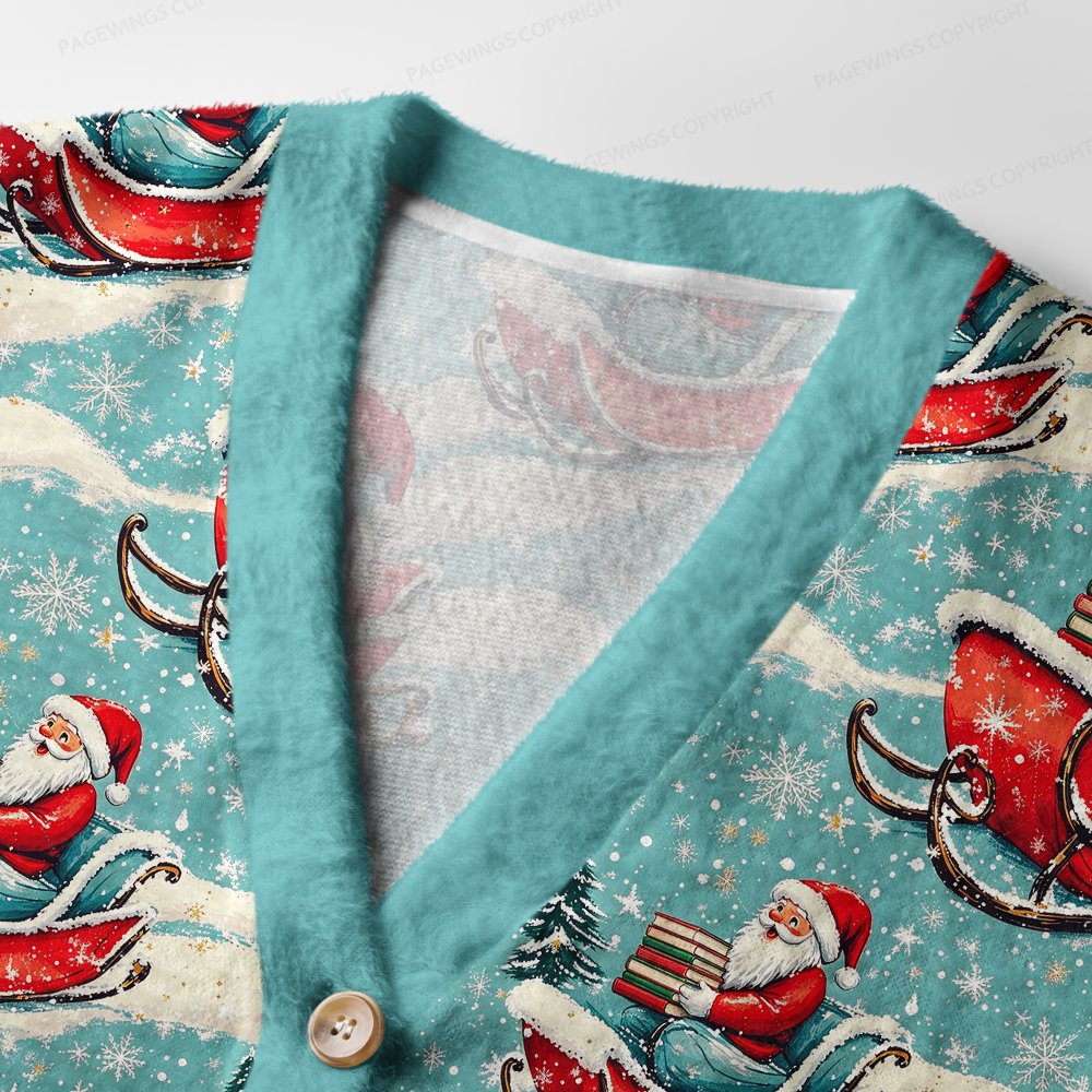 Pagewings Santa Claus Light Knit Unisex Cardigan Sweaters