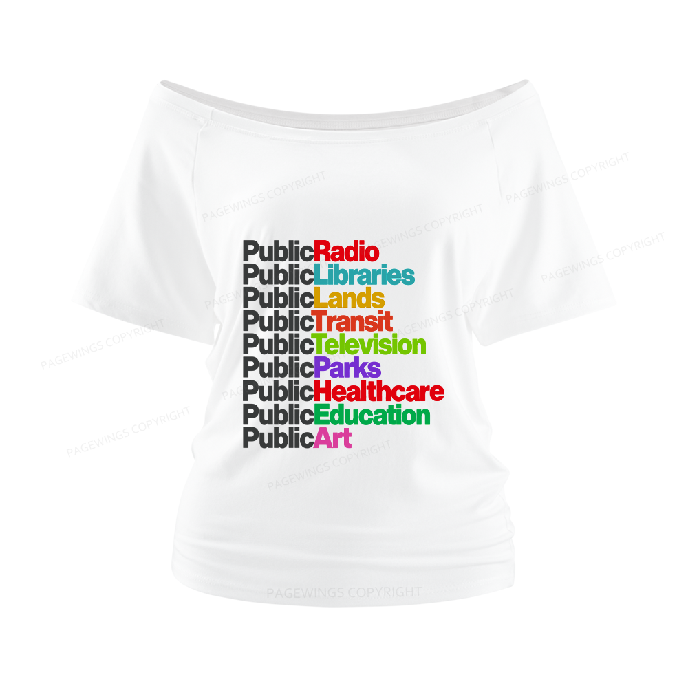 Pagewings Personalized Public Libraries Women Off Shoulder T-shirts