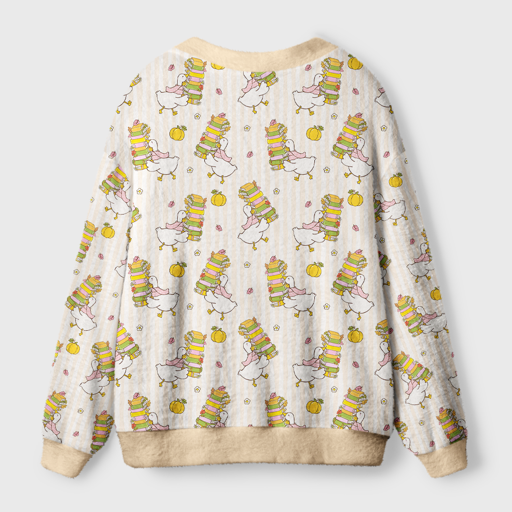 Pagewings Silly Goose Reading Club Light Knit Unisex Cardigan Sweaters