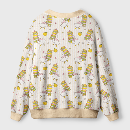 Pagewings Silly Goose Reading Club Light Knit Unisex Cardigan Sweaters