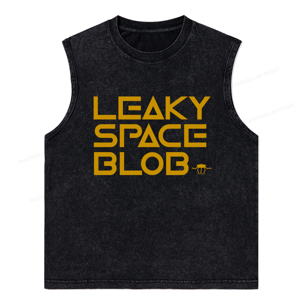 Pagewings Leaky Space Blob Unisex Washed Tank Top