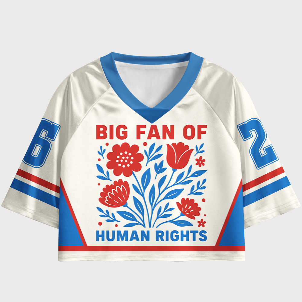 Pagewings Big Fan Of Human Rights Women's Cropped Jersey