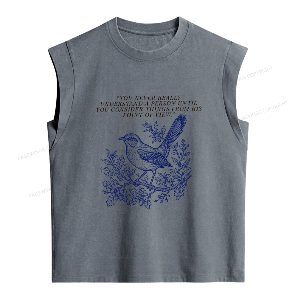 Pagewings Book Quote Women's Washed Tank Top