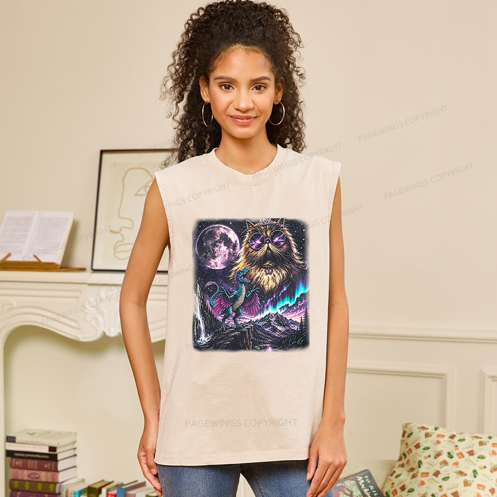 Pagewings Sci Fi Books Lover Unisex Washed Tank Top