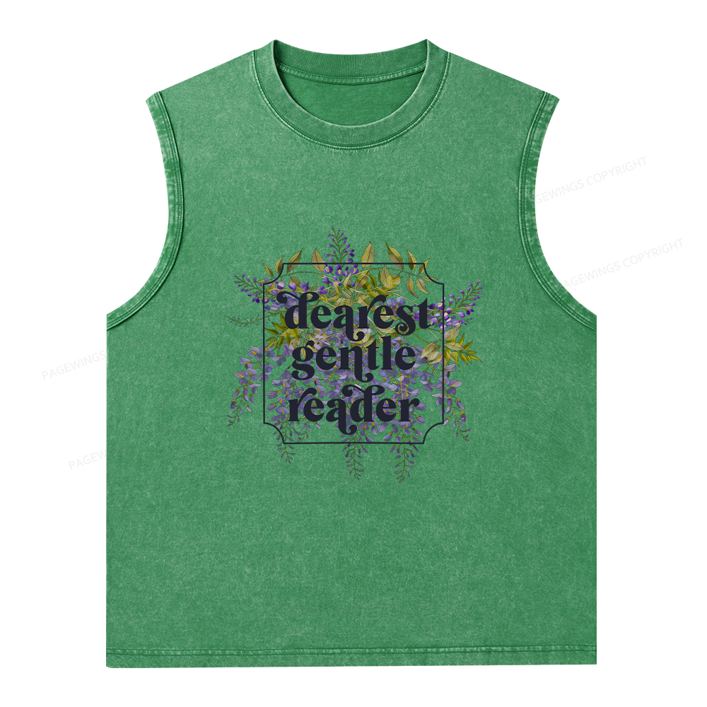 Pagewings Dearest Gentle Reader Unisex Washed Tank Top