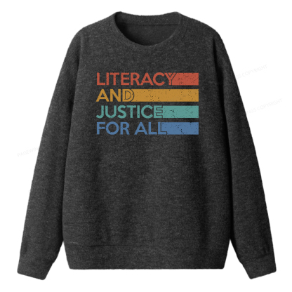 Pagewings Literacy and Justice For All Unisex Knit Sweatshirt