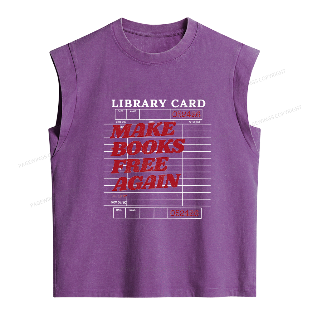 Pagewings Make Books Free Again Women's Washed Tank Top