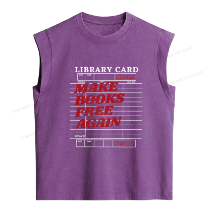 Pagewings Make Books Free Again Women's Washed Tank Top