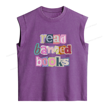 Pagewings Read Banned Books Women's Washed Tank Top