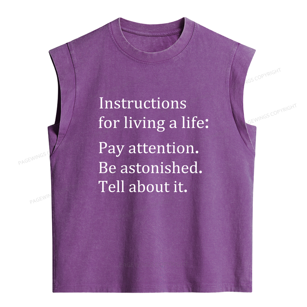 Pagewings Instructions for Living a Life Women's Washed Tank Top