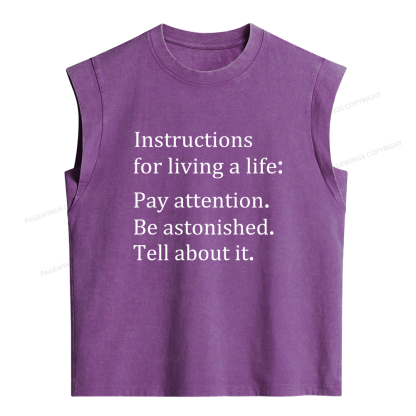 Pagewings Instructions for Living a Life Women's Washed Tank Top