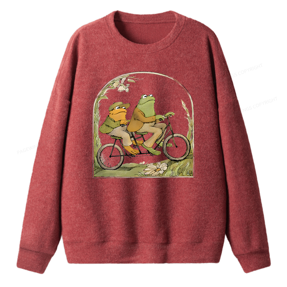 Pagewings Frog And Toad Book Vintage Unisex Knit Sweatshirt