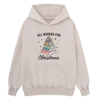 Pagewings All Booked For Christmas Unisex Washed Hoodie