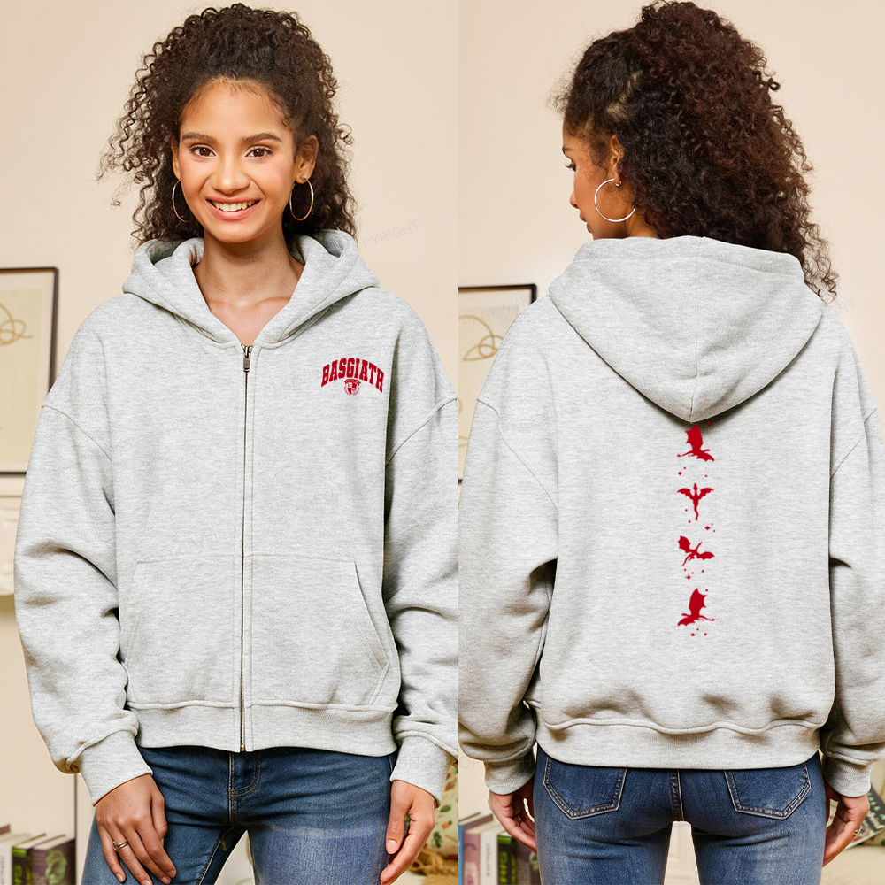 Pagewings Fantasy Bookish Fleece Zip-Up Hoodie