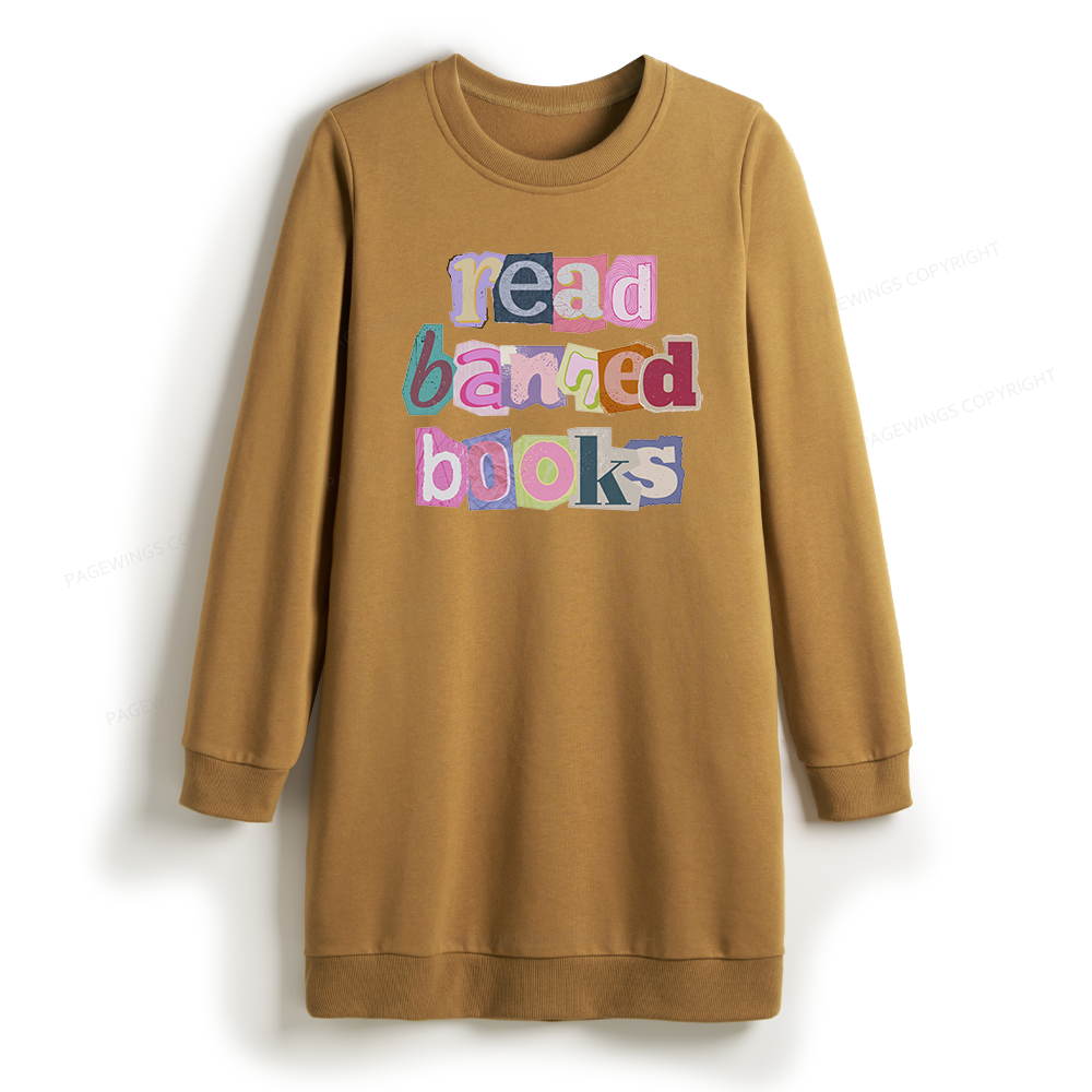 Pagewings Read Banned Books Sweatshirt Dress