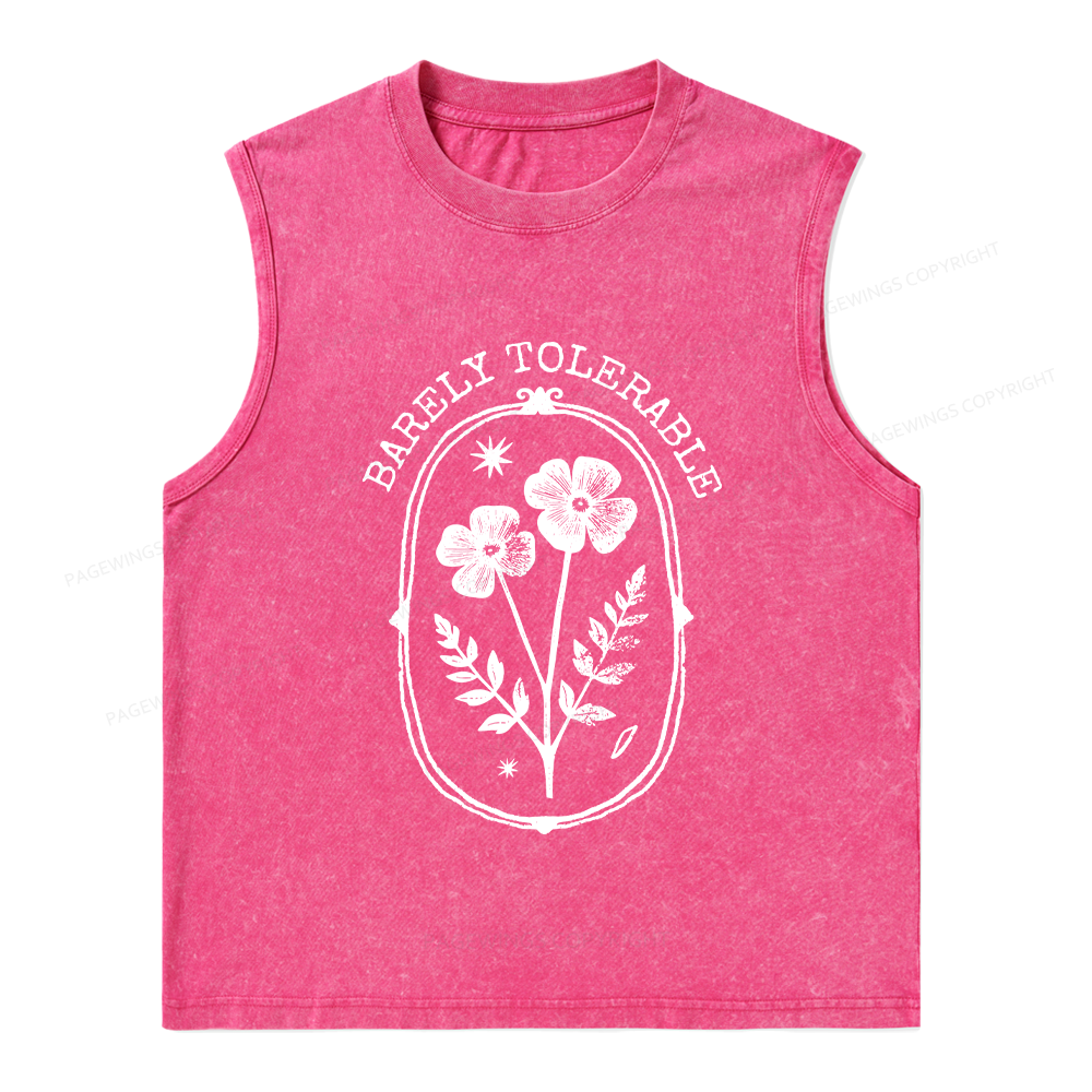 Pagewings Barely Tolerable Unisex Washed Tank Top