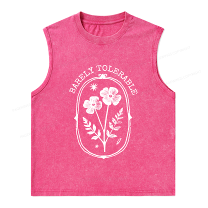 Pagewings Barely Tolerable Unisex Washed Tank Top