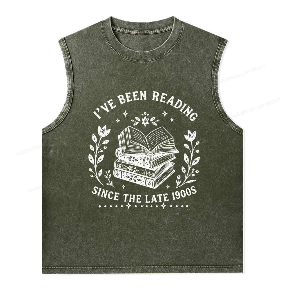 Pagewings I’ve Been Reading Since The Late 1900s Unisex Washed Tank Top