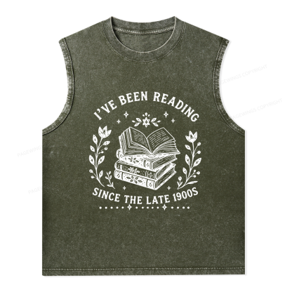 Pagewings I’ve Been Reading Since The Late 1900s Unisex Washed Tank Top
