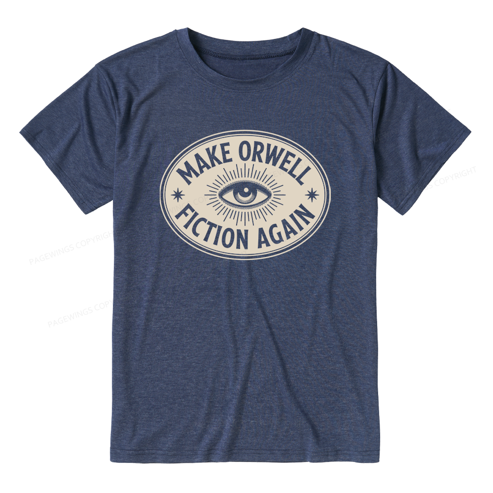 Pagewings Make Orwell Fiction Again Unisex Heather T-Shirt