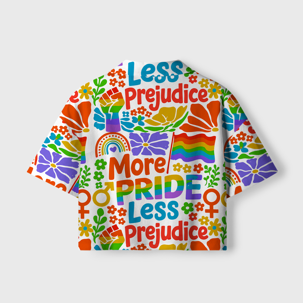 Pagewings More Pride Less Prejudice Camp Collar Women's Camp Shirt