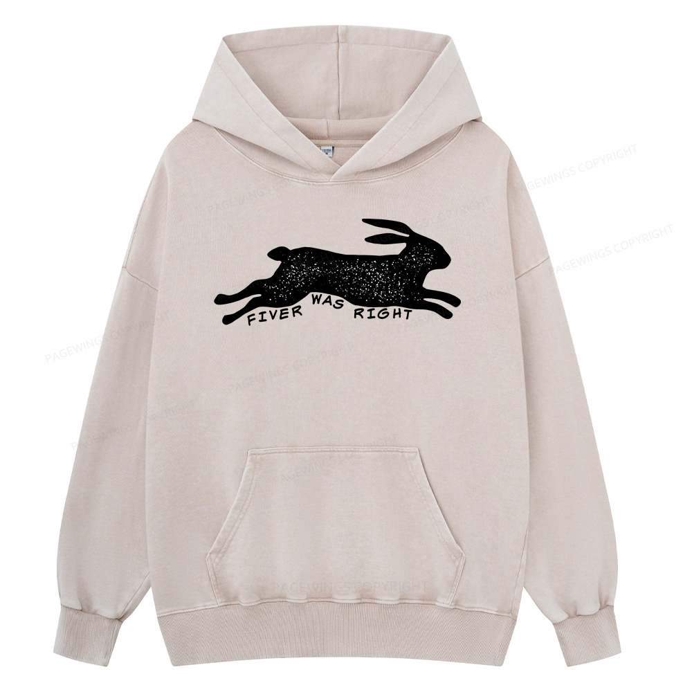 Pagewings Fiver Was Right Unisex Washed Hoodie