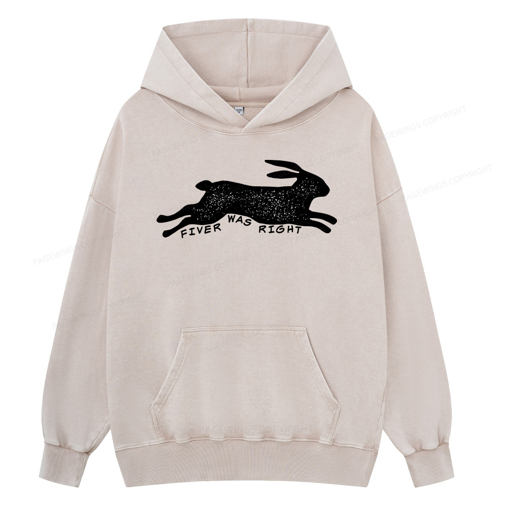 Pagewings Fiver Was Right Unisex Washed Hoodie