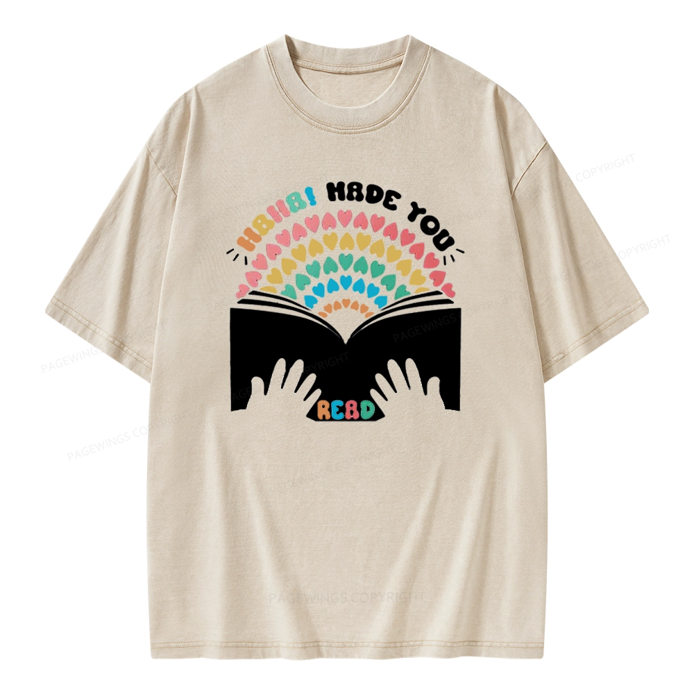 Pagewings Haha-Made You Read Unisex Washed T-shirt