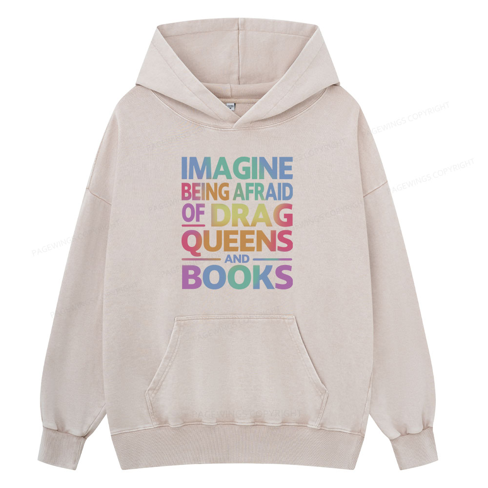 Pagewing Read Banned Books Unisex Washed Hoodie