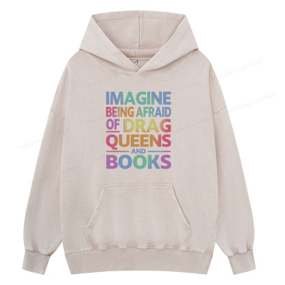 Pagewing Read Banned Books Unisex Washed Hoodie